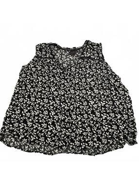 Mod Lusive Black & White Floral Tank Top Size 3X